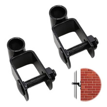 2 Pcs Galvanized Steel Chain Link Fence Gate Hinges, 1.5 Inch Square Post Female Heavy Duty Set with Bolts and Nuts