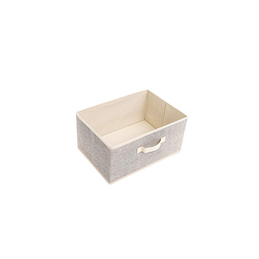 Fabric Storage Bins Collapsible Cubes 15.74X11x7.87in Foldable Organizer For Nursery And Closet Beige