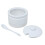 Jam Pot With Lid & Spoon Ceramic White Round 400ml Jam Sugar Sauces Condiments 2