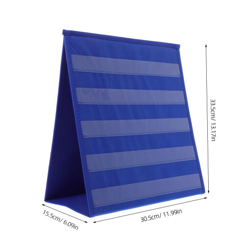 Pocket Chart Stand with Stable Triangular Base, Double Sided Desktop Pocket Chart Organizer for Classroom 1