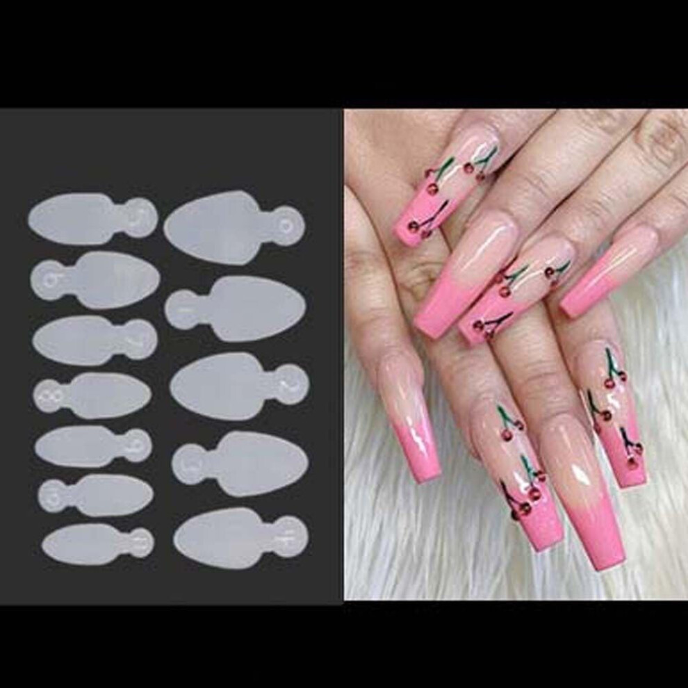 Nail Extension Mould Sticker 1 Sheet Silicone French Tip Form Self Adhesive Reusable Pad C03