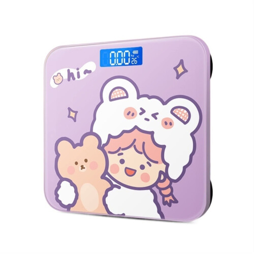 Digital Bathroom Scale Rechargeable Body Weight Scale with Backlit LCD Display and Precise Sensor Accuracy