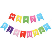Colorful Paper Happy Birthday Banner for Kids, Reusable Cardstock Birthday Party Decorations