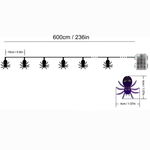 Halloween Spindelljusslinga 40 LED 5,7 m 1