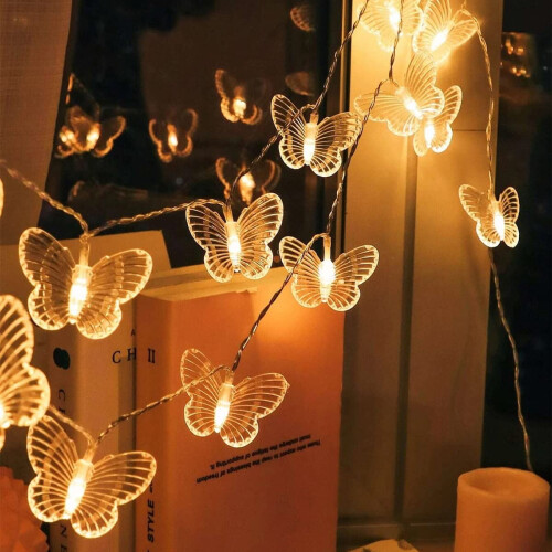 Libellen lichtslinger 3 meter, 20 LED's, koperdraad 2
