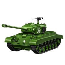 WW2 M26 Pershing Tank Building Blocks Set 1703pcs with Soldiers, Rotating Turret and Realistic Tracks