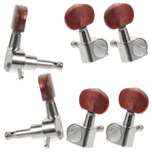 6 Set Sealed Gear Guitar Tuning Pegs with Agate Buttons for Acoustic and Electric Guitars