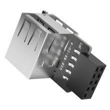 Space Saving 9Pin to USB2.0 Type A Female-Double port right