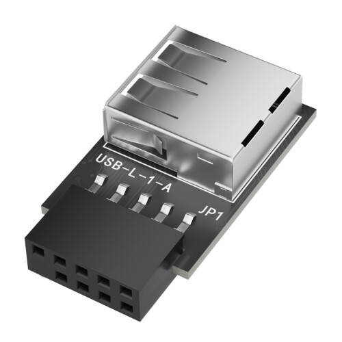 Plastic Metal 9Pin to USB2.0 Adapter For-single port left