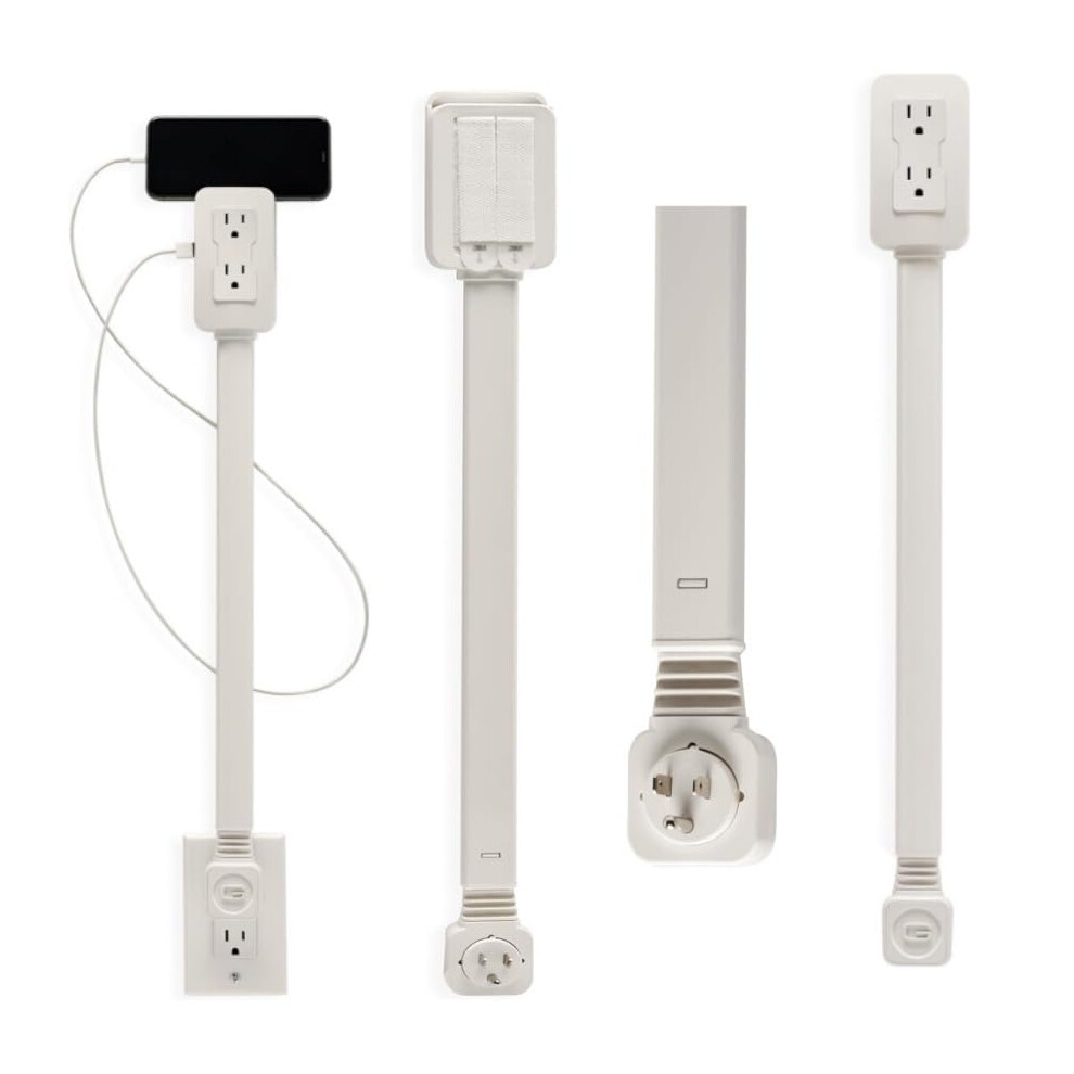 Rotating Power Strip With Usbc And Usba Ports, 180 Swivel Wall Outlet Expander For Nightstand And Desk 9330225582731