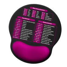 Nonslip Mousepad With Wrist Cushion And Keyboard Hotkeys-Purple