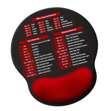 Tapis de souris antidérapant avec coussin de poignet et-Rouge