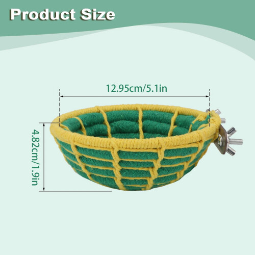 Nid d'oiseau en corde de coton pour petits perroquets – 13 cm 2