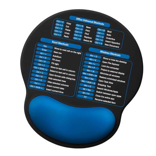 Mousepad Soft Sponge Wrist Support Mouse Mat For Long-Blue