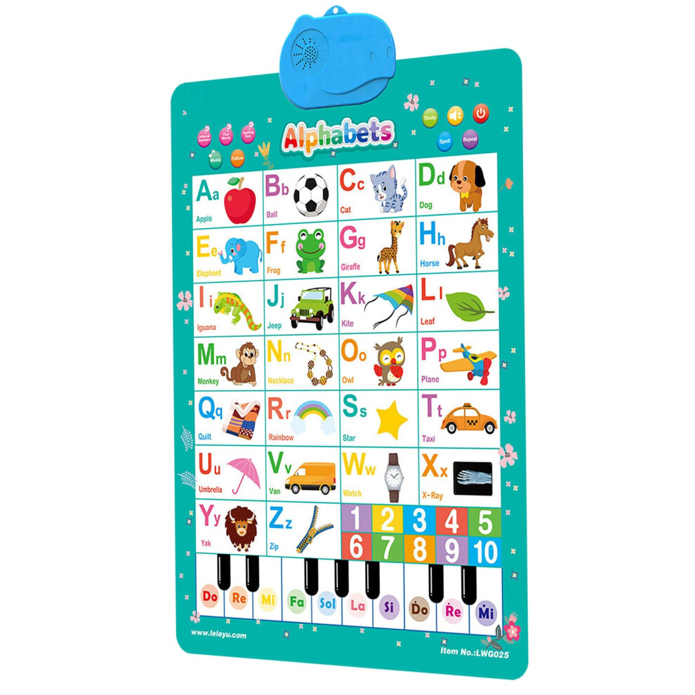 Interactive Alphabet Chart for Kids with Songs, Numbers and Animals  Musical Learning Wall Poster