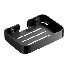 Shower Soap Dish Black Aluminum Set of 15, Rustproof Easy Clean Bathroom Soap Holder for Shower and Sink