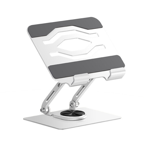 Support pliable Portable pour tablettes rotatives, avec-Blanc