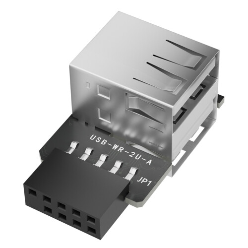 9-Pin-zu-USB2.0-Typ-A-Header-Konverter-Doppelter Anschluss rechts