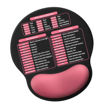 Mouse Mat With Wrist Rest And Office Hotkeys Comfortable-Pink