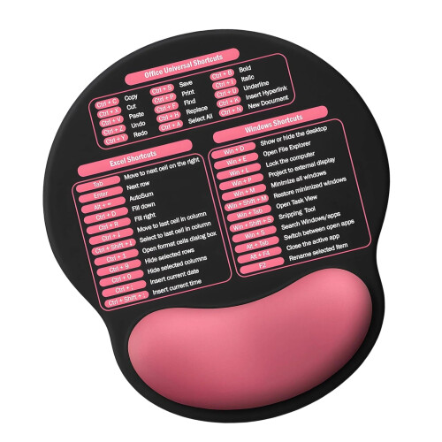 Tapis de souris clavier de raccourci de bureau avec Support-Rose