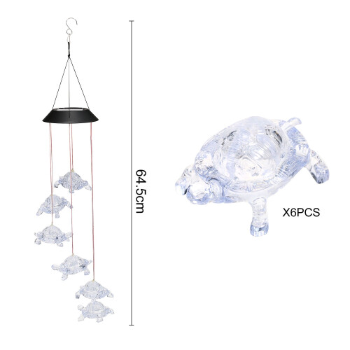 Dodocool Solar Turtle Wind Chimes Färgladdande LED-solcellslampor 2