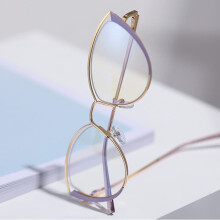 Cat Eye Blue Light Blocking Reading Glasses for Women, Pink Metal Frame, Spring Hinge, +3.5 Diopter
