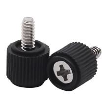 100Pcs Metal Hand Twist Screws for Computer Case Side-Black