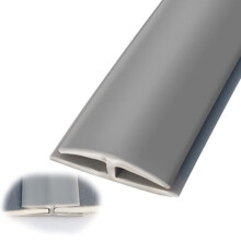 Floor Transition Strip Carpet to Tile Threshold, Waterproof Flexible PVC Trim, Easy Adhesive Install, Light Gray 4m