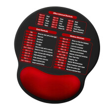 Buntes Mauspad mit Büro-Hotkeys und ergonomischem,-Rot