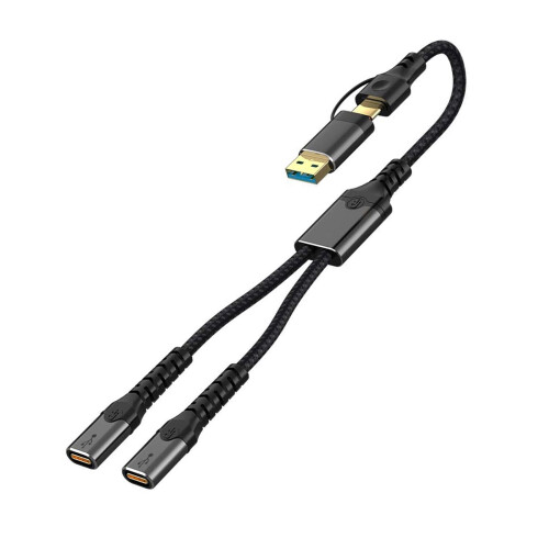 Multipurpose Type C Adapter Efficient Power-usb to 2 typec
