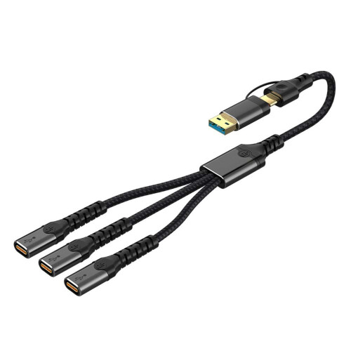 Schneller USB-Adapter Typ C mit geflochtenem-USB auf 3 Typc