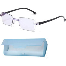 Anti Blue Light Progressive Bifocal Reading Glasses +2.50 Magnification for Men and Women Black Frame