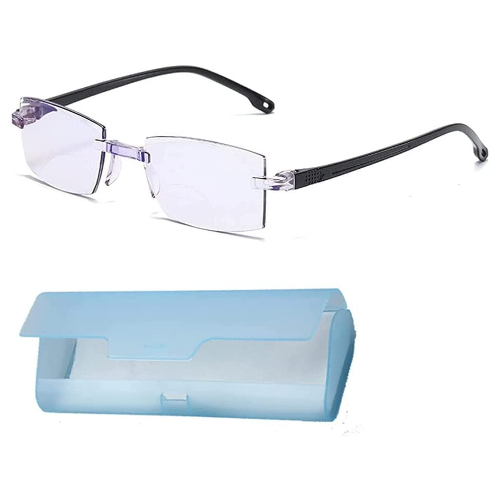 Blue/Light/Black Anti Progressive Bifocal Reading Glasses +2.50 Magnification For Men And Women Frame