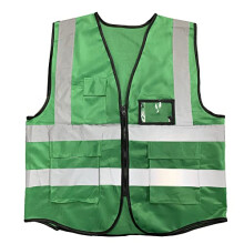 Reflective Safety Vest Green with Zipper, 360 Visibility Breathable Mesh Vest for Construction and Volunteers