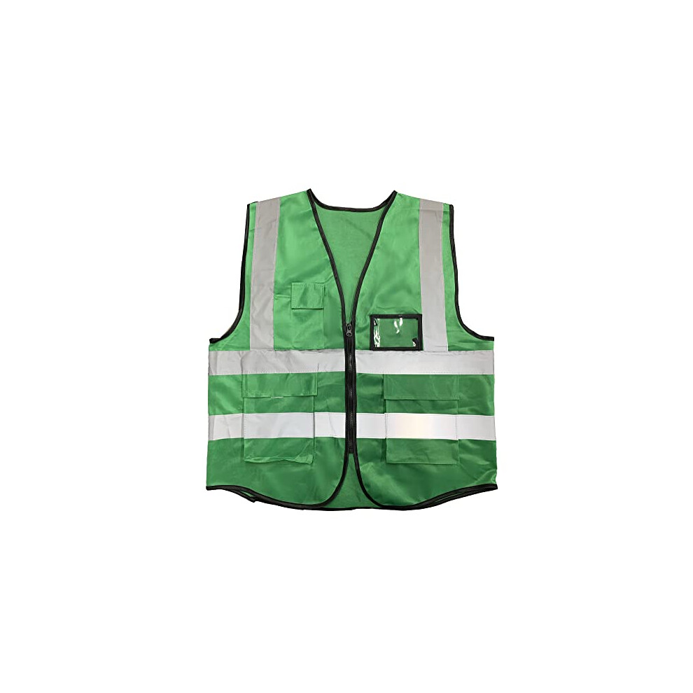 Reflective Safety Vest Green With Zipper, 360 Visibility Breathable Mesh Vest For Construction And Volunteers 9073542244868