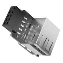 Space Saving 9Pin to USB2.0 Type A Female-Double port right