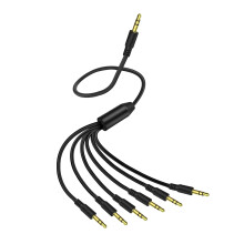 50cm Long 3.5mm 1 In 6 Out Sound Cable Extension Cord for 6