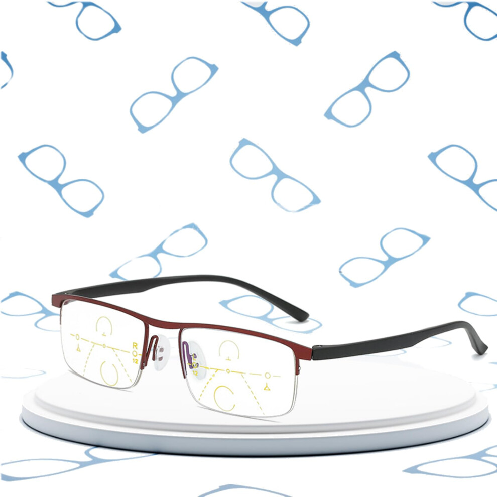 Blue/Light/Red Anti Progressive Reading Glasses 1.5 Ultra Titanium Frame For Clear Vision