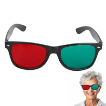 Red Green Training Glasses for Kids, Amblyopia Correction Eyewear with Durable Resin Frame and Comfort Fit