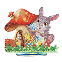 Easter Bunny Diamond Painting Kit with Colorful Crystal Drills, DIY Diamond Art for Home Decoration