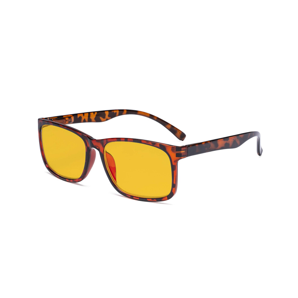 Blue/Light/Amber Blocking Reading Glasses +2.50 Tinted Anti Glare Computer Glasses Tortoise Frame Unisex