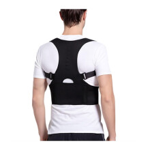Posture Corrector Full Back Support Brace for Men and Women, Adjustable Lumbar Belt for Pain Relief, Black Large