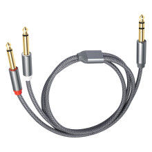 Heavy Duty 6.35Mm Music Splitter Cable With Gold Plate Plugs-3m