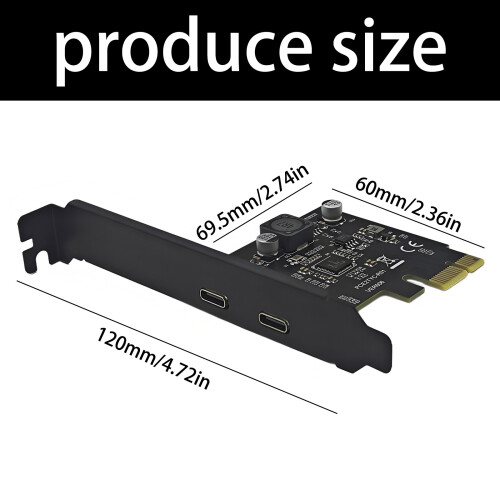 UPD720202 Control USB3.0 PCIe Expansion Card Featuring 2 Type C 2