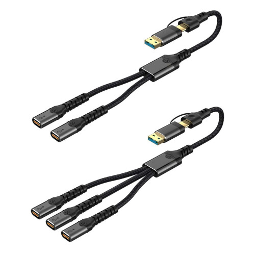 Multipurpose Type C Adapter Efficient Power-usb to 2 typec 1