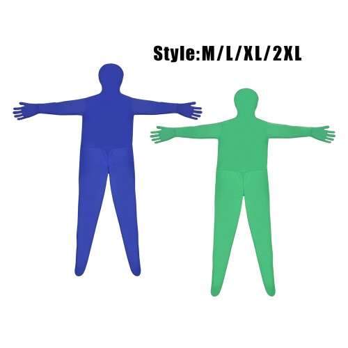 Body complet en polyester avec écran vert pour effet-Bleu L 1
