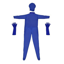 Unisex volwassen groene bodysuit stretch kostuum full-Blauw XL