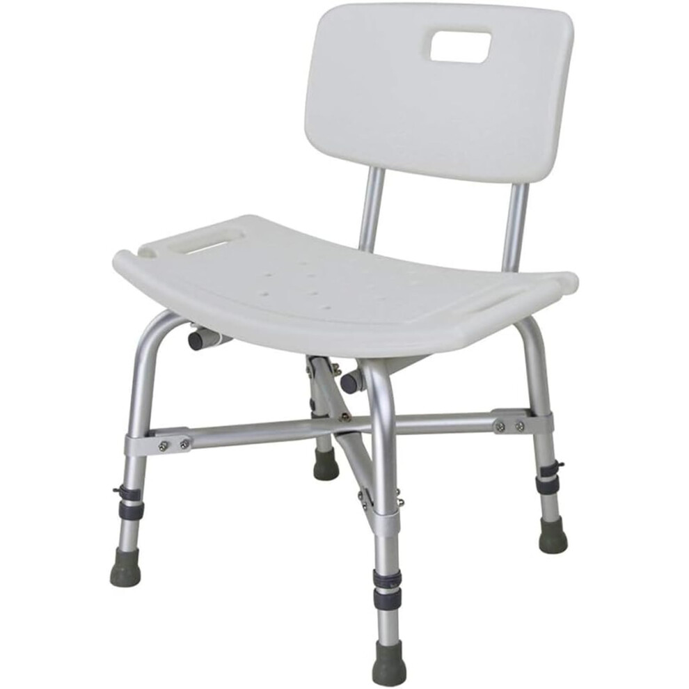 Heavy Duty Shower Chair for Elderly 500Lb Capacity, Adjustable Height with Back and Armrests NonSlip Bath Stool for Seniors and Disabled