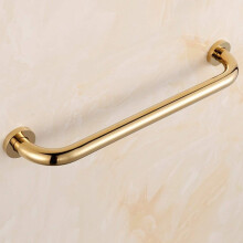 Bathroom Grab Bar 42cm Gold Wall Mounted Brass Handrail Anti Slip Safety Support for Shower and Toilet