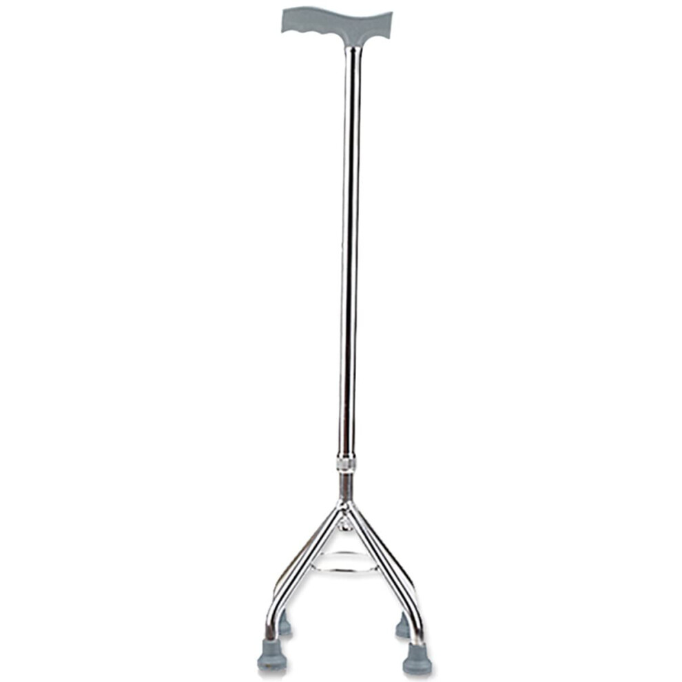 Silver Adjustable Walking Cane For Seniors, Lightweight Aluminum Quad Cane With Antislip Grip And Fourfoot Base,